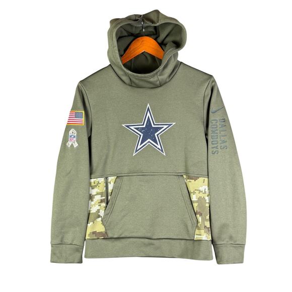 Nike Dallas Cowboys Salute To Service‎ Thermafit 2022 Green Camo Kids Medium EUC - Picture 1 of 11